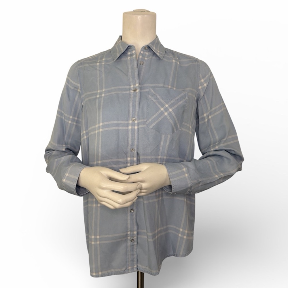 Express Women’s Blue Plaid Button Down Shirt